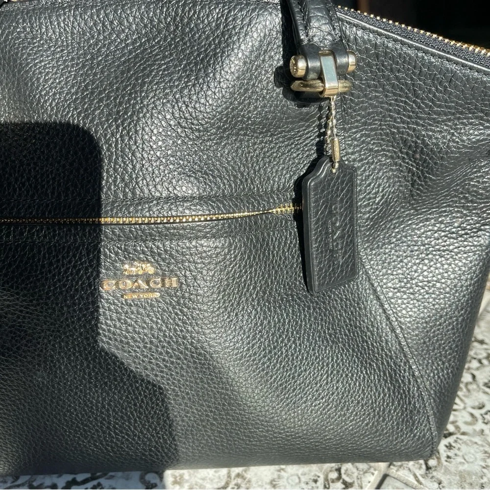 Coach Prairie Black Pebbled Leather Satchel or Crossbody AS IS - Picture 2 of 8